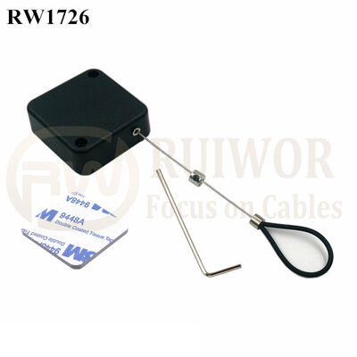 RW1726 Square Security Tether Plus Adjustable Stainless Steel Wire Loop Coated Silicone Hose