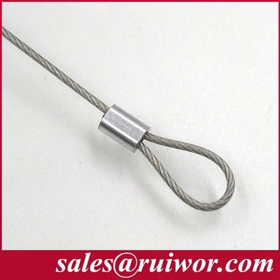 RUIWOR RW0009 الحجم القابل للتخصيص حلقة نهاية العمل مع صندوق سحب مكافحة السرقة / ربط الأمان القابل للاستحواذ / كابل retractor المزود