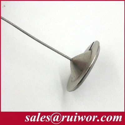 RUIWOR RW0019 عمل الصفيحة المعدنية الدائرية الملصقة مع صندوق سحب مضاد للسرقة / ربط أمني قابل للانسحاب / كابل Recoiler المزود