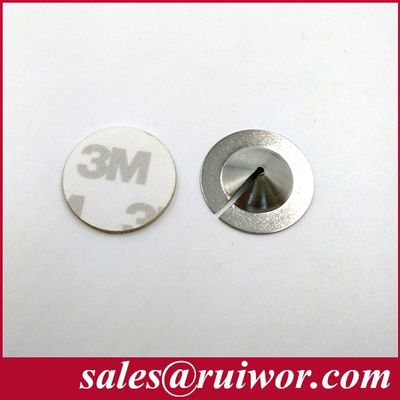 RUIWOR RW0019 عمل الصفيحة المعدنية الدائرية الملصقة مع صندوق سحب مضاد للسرقة / ربط أمني قابل للانسحاب / كابل Recoiler المزود