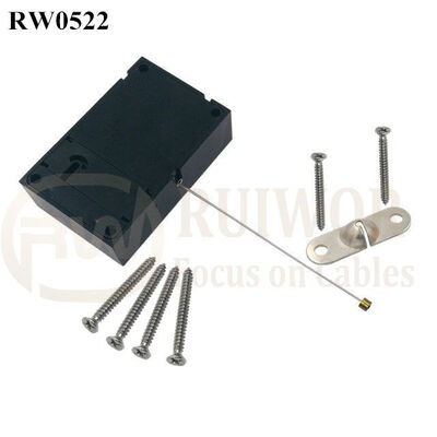 RW0522 Cuboid Anti Theft Pull Box With 10x31MM Two Screw Perforated Oval Metal Plate Connector Installed By Screw