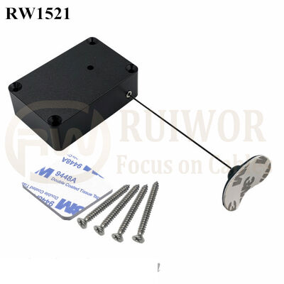 RW1521 Cuboid Multifunctional Retractable Cable With Retractable Cable And 33x19MM Oval Sticky Flexible Rubber Tips Cable End