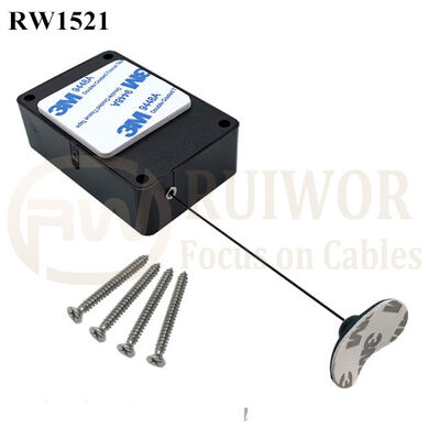 RW1521 Cuboid Multifunctional Retractable Cable With Retractable Cable And 33x19MM Oval Sticky Flexible Rubber Tips Cable End