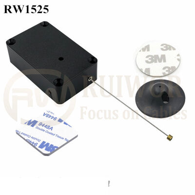RW1525 Cuboid Multifunctional Retractable Cable With Dia 38mm Circular Adhesive Plastic Plate Connector
