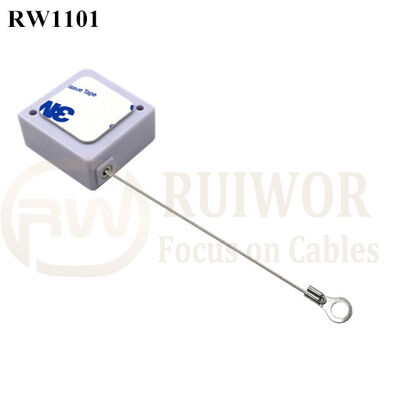 RuiWor RW1101 Square Spring Return Steel Cable Reel Retractable With Ring Terminal Inner Hole 3mm 4mm 5mm For Option