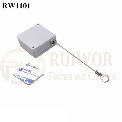 RuiWor RW1101 Square Spring Return Steel Cable Reel Retractable With Ring Terminal Inner Hole 3mm 4mm 5mm For Option