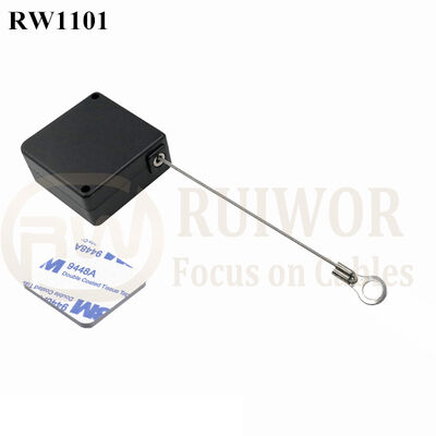 RuiWor RW1101 Square Spring Return Steel Cable Reel Retractable With Ring Terminal Inner Hole 3mm 4mm 5mm For Option