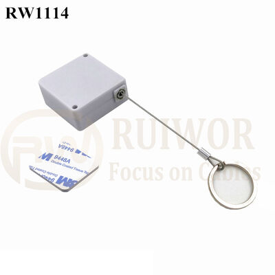 RuiWor RW1114 Square Security Wires Cable Recoiler Plus With Demountable Key Ring