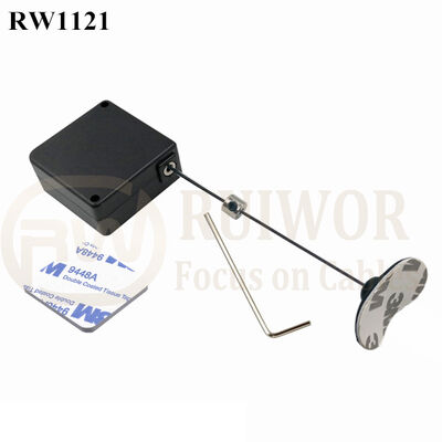 RuiWor RW1121 Slow Retract Anti Theft Retail Reel With Oval Sticky Flexible Rubber Tips For Open Sale Security