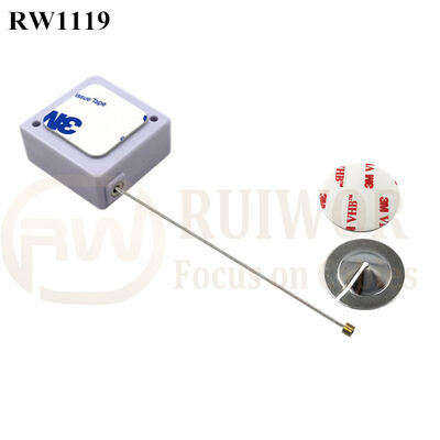 RuiWor RW1119 Square Retractable Extension Cord Reel Plus Dia 22mm Circular Sticky Metal Plate
