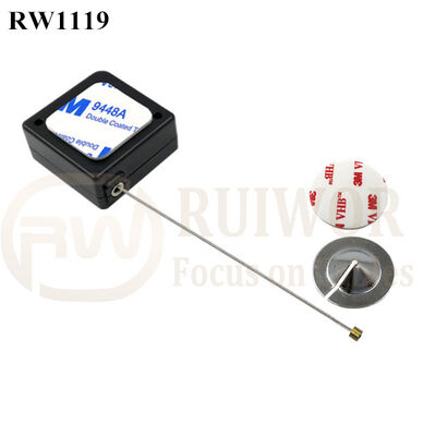 RuiWor RW1119 Mini Square Anti Theft Retail Cable With 22MM Circle Sticky Metal Plate For Open Sale Security
