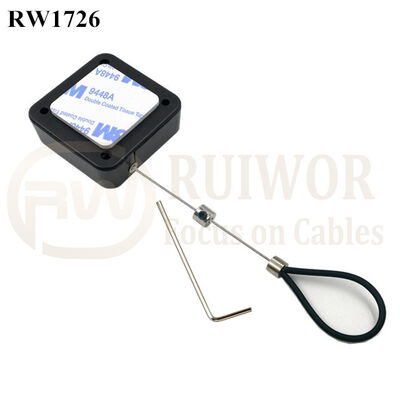 RW1726 Square Security Tether Plus Adjustable Stainless Steel Wire Loop Coated Silicone Hose