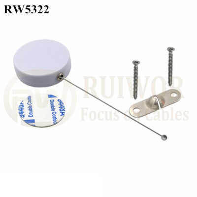 RW5322 Round Security Display Tether Plus 10x31MM Two Screw Perforated Oval Metal Plate Connector Installed By Screw