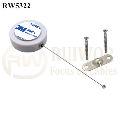 RW5322 Round Security Display Tether Plus 10x31MM Two Screw Perforated Oval Metal Plate Connector Installed By Screw