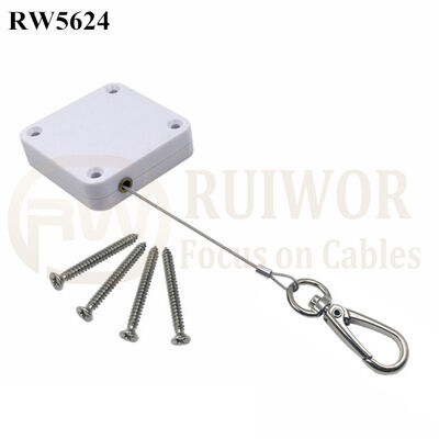 RW5624 Square Heavy Duty Retractable Cable Plus Key Hook