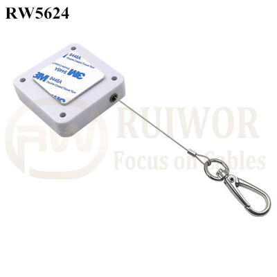 RW5624 Square Heavy Duty Retractable Cable Plus Key Hook