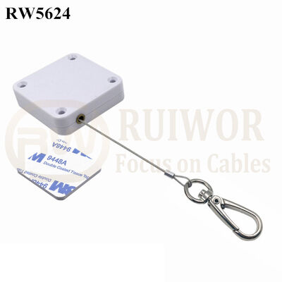 RW5624 Square Heavy Duty Retractable Cable Plus Key Hook