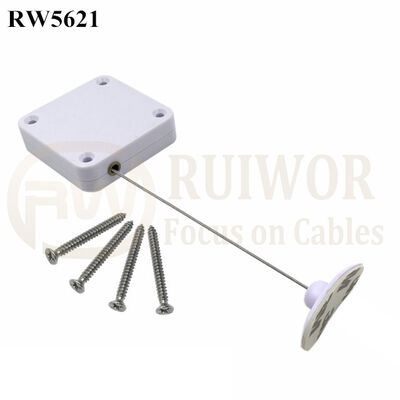 RW5621 Square Heavy Duty Retractable Cable Plus 33X19MM Oval Sticky Flexible Plate