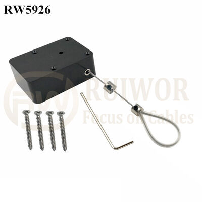 RW5926 Cuboid Heavy Duty Retractable Tether Function Optional Plus Adjustable Wire Loop Coated Silicone Hose