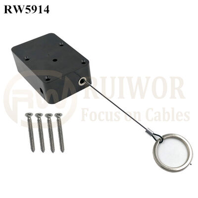 RW5914 Cuboid Heavy Duty Retractable Tether Pause Function Optional Plus With Demountable Key Ring