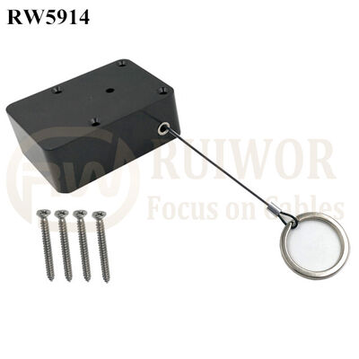 RW5914 Cuboid Heavy Duty Retractable Tether Pause Function Optional Plus With Demountable Key Ring