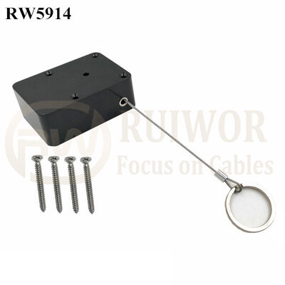 RW5914 Cuboid Heavy Duty Retractable Tether Pause Function Optional Plus With Demountable Key Ring