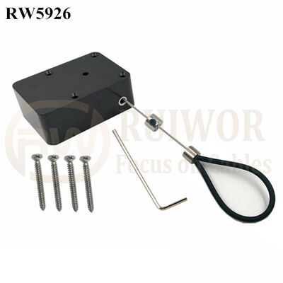 RW5926 Cuboid Heavy Duty Retractable Tether Function Optional Plus Adjustable Wire Loop Coated Silicone Hose