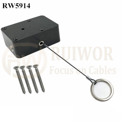 RW5914 Cuboid Heavy Duty Retractable Tether Pause Function Optional Plus With Demountable Key Ring